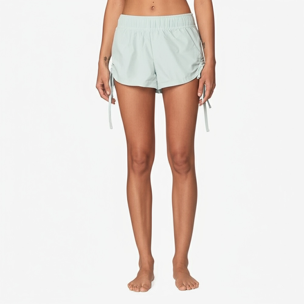 OCEAN BREEZE Womens Shorts Size S Light Blue‎ Athletic Lounge Drawstring Hem